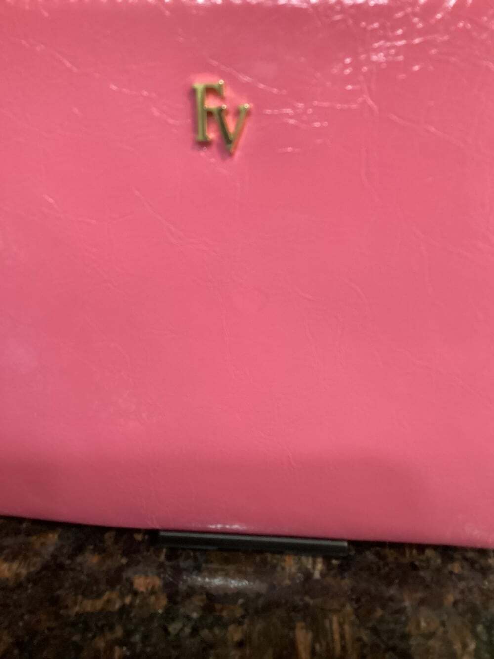 Frances Valentine Pink Crinkled Patent Leather Clutch Wristlet - Picture 4 of 11
